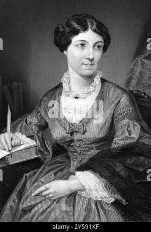 Harriet Martineau (1802-1876) über den Stich von 1873. Englischer Sozialtheoretiker und Whig-Schriftsteller. Graviert nach einem Gemälde von A.. Chappel und veröffentlicht in Stockfoto