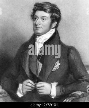 Charles Manners-Sutton, 1. Viscount Canterbury (1780-1845) auf Kupferstich von 1838. Britischer Tory-Politiker, der als Sprecher des House of Comm fungierte Stockfoto