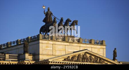 Brunswick Quadriga mit Brunonia, Entwurf von Carl Theodor Ottmer, Braunschweiger Palast, Niedersachsen, Deutschland, Europa Stockfoto