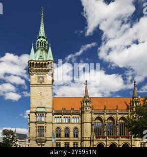 Rathaus, altes Gebäude des Stadtarchitekten Ludwig Winter im neogotischen Stil, Braunschweig, Niedersachsen, Deutschland, Europa Stockfoto