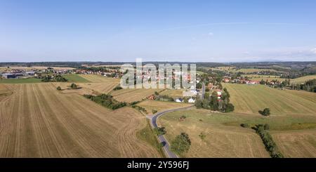 Aus der Vogelperspektive von Allrode in der Harzstadt Thale Stockfoto