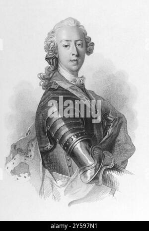 Prinz Charles Edward Stuart (1720-1788) über den Kupferstich aus den 1800er Jahren Jakobitenanwärter auf die Throne von Großbritannien und Irland. Gravur von G.B.S Stockfoto