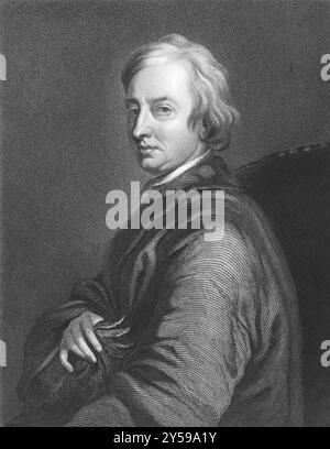 John Dryden (1631-1700) über den Kupferstich aus den 1800er Jahren Einflussreicher englischer Dichter, Literaturkritiker, Übersetzer und Dramatiker, der die Literatur beherrschte Stockfoto