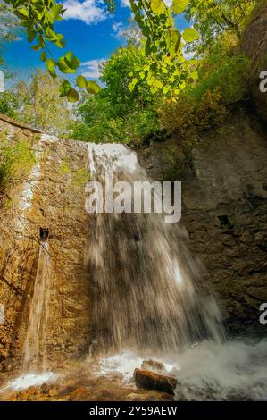 Italien Piemont Orrido von Chianocco Park - Wasserfall Stockfoto