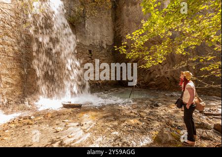 Italien Piemont Orrido von Chianocco Park - Wasserfall Stockfoto