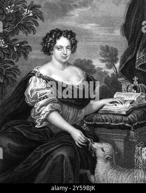 Katharina von Braganza (1638-1705) auf Kupferstich von 1830. Königin von England, Schottland und Irland 1662 -1685 als Ehefrau von König Karl II. Eng Stockfoto