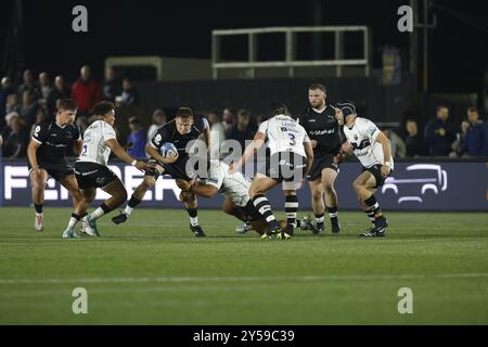 Newcastle, Gbr. September 2024. Freddie Lockwood spielte während des Gallagher Premiership-Spiels zwischen Newcastle Falcons und Bristol im Kingston Park, Newcastle am Freitag, den 20. September 2024. (Foto: Chris Lishman | MI News) Credit: MI News & Sport /Alamy Live News Stockfoto