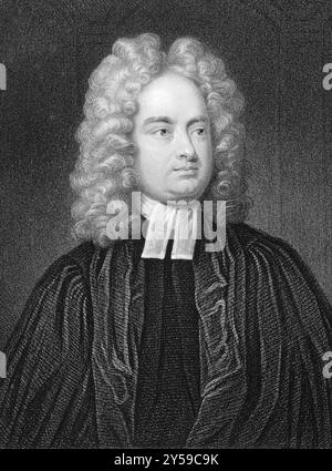 Jonathan Swift (1667-1745) über den Stich aus den 1800er Jahren Irischer Satiriker, Essayist, politischer Pamphleteur, Dichter und Geistlicher. Veröffentlicht von W.. Mackenzie Stockfoto