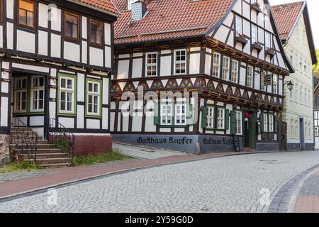 Bilder aus der historischen Fachwerkstadt Stolberg im Harz Stockfoto