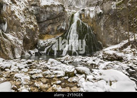 Gollinger Wasserfälle im Winter, Österreich, Europa Stockfoto