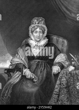 Hannah More (1745-1833) über den Kupferstich von 1873. Englischer religiöser Schriftsteller und Philanthrope. Von unbekanntem Künstler graviert und im Portrait Gall veröffentlicht Stockfoto