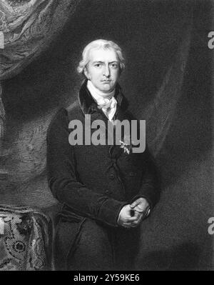 Robert Jenkinson, 2. Earl of Liverpool (1770-1828) auf Kupferstich von 1834. Britischer Politiker und Premierminister von 1812 bis 1827. Gravur von H.. Robi Stockfoto