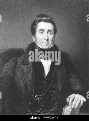 James Johnson (1777-1845) über den Kupferstich aus den 1800er Jahren Einflussreicher britischer Arzt und Schriftsteller über Krankheiten tropischer Klimata. Gravur von W.. Holl A Stockfoto