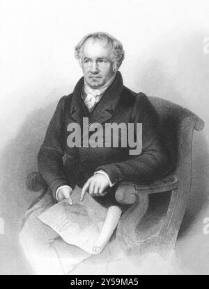 Alexander von Humboldt (1769-1859) über den Kupferstich aus den 1800er Jahren Deutscher Naturforscher und Entdecker. Gravur von A.H.Payne und Veröffentlichung in London bei Brain Stockfoto