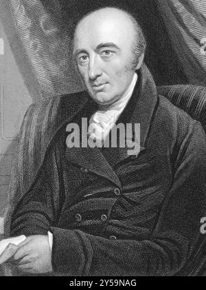 William Hyde Wollaston (1766-1828) über den Stich aus den 1800er Jahren Englischer Chemiker und Physiker, der berühmt ist für die Entdeckung von zwei chemischen Elementen und für Stockfoto