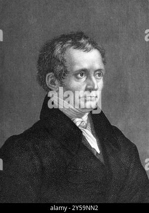 Peter von Cornelius (1783-1867) über den Stich von 1859. Deutscher Maler und einer der wichtigsten Vertreter des Nazarener Stils. Graviert von unbekannt Stockfoto