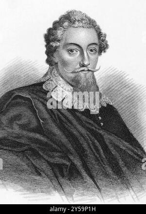 Francis Beaumont (1584-1616) über den Stich aus den 1800er Jahren Dramatiker im englischen Renaissance-Theater. Gravur für Townsend alphabetische Chronologie Stockfoto