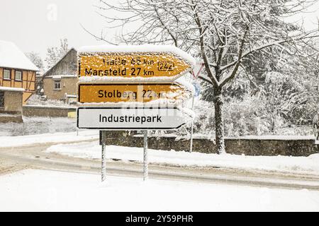 Wintereindrücke aus Harzgerode im Harz Stockfoto