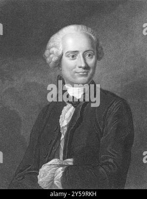 Jean le Rond d'Alembert (1717-1783) über den Kupferstich aus den 1800er Jahren Französischer Mathematiker, Mechaniker, Physiker und Philosoph. Gravur von W.. Hopwood f Stockfoto