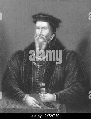 John Caius (1510-1573) über den Kupferstich aus den 1800er Jahren Englischer Arzt und zweiter Gründer des Gonville and Caius College in Cambridge. Gravur von EGL Stockfoto