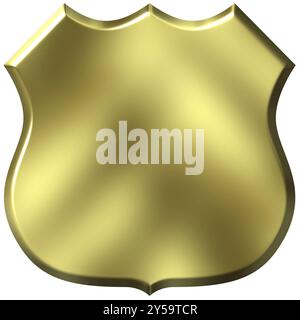 3D goldenes Zeichen, isoliert in weiß Stockfoto