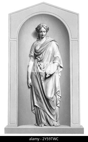 Muse des Malstichs von 1866. Stich von R.A.Artlett aus einer Skulptur von J.H.Foley Stockfoto