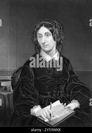 Mary Somerville (1780-1872) auf Kupferstich von 1873. Schottischer Wissenschaftsautor und Polymath. Von unbekanntem Künstler graviert und in der Portrait Gallery veröffentlicht Stockfoto