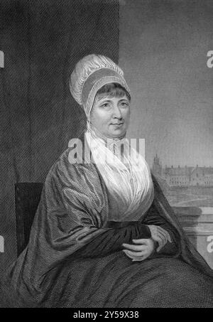 Elizabeth Fry (1780-1845) auf Kupferstich von 1873. Englischer Gefängnisreformer, Sozialreformer und, als Quäker, christlicher Philanthropist. Gravur von u Stockfoto