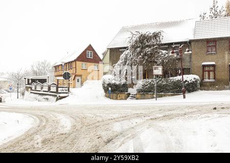 Wintereindrücke aus Harzgerode im Harz Stockfoto