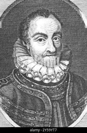 Wilhelm I., Prinz von Orange, auch bekannt als William der Stille (1533-1584) auf Kupferstich aus den 1800er Jahren Anführer der niederländischen Revolte gegen die Spanier Stockfoto