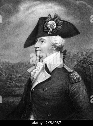 Anthony Wayne (1745-1796) über Stich von 1834. Offizier der US-Armee, Staatsmann und Mitglied des Repräsentantenhauses. Stich von E. Pru Stockfoto