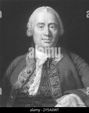 David Hume (1711-1776) über den Kupferstich aus den 1800er Jahren Schottischer Philosoph, Ökonom, Historiker. Schlüsselfigur der westlichen Philosophie und des schottischen Aufklärers Stockfoto