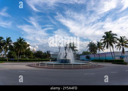 Der Sailfish Fountain im Zentrum von Stuart, Florida, USA Stockfoto