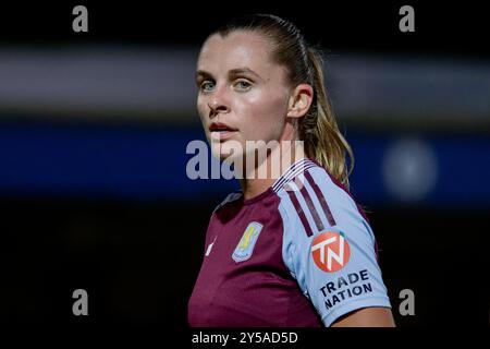 London, Großbritannien. September 2024. London, England, 20. September 2024: Noelle Maritz (16 Aston Villa) während des Womens Super League-Spiels zwischen Chelsea und Aston Villa in Kingsmeadow in London. (Pedro Porru/SPP) Credit: SPP Sport Press Photo. /Alamy Live News Stockfoto