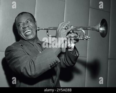 Louis Armstrong besucht Amsterdam am 29. Oktober 1955 Stockfoto