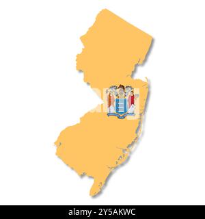 Karte Der New Jersey State Flag Stockfoto