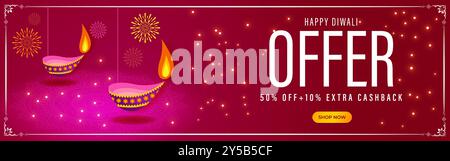 Vektor-Illustration der Vorlage für Social Media Feed Happy Diwali Sale Stock Vektor