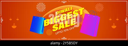 Vektor-Illustration der Vorlage für Social Media Feed Happy Diwali Sale Stock Vektor