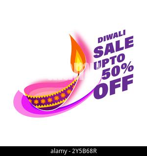 Vektor-Illustration der Vorlage für Social Media Feed Happy Diwali Sale Stock Vektor