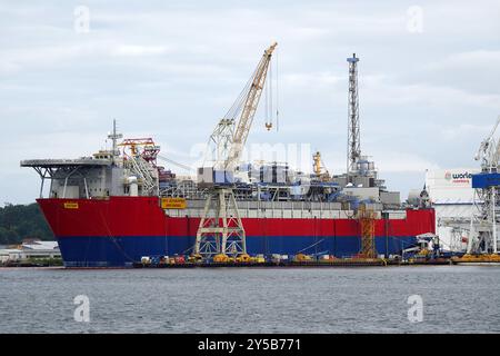 Stavanger, Norwegen - 4. August 2024 JOTUN FPSO Offshore Support-Schiff in Stavanger vor Anker gestellt Stockfoto