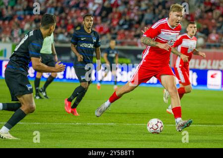 Halle, Deutschland. September 2024. Halle, Deutschland 20. September 2024: Regionalliga Nord/Ost - 2024/2025 - Hallescher FC vs. Hertha BSC II im Bild: Anthony Roczen (Halle) Credit: dpa/Alamy Live News Stockfoto