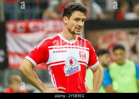 Halle, Deutschland. September 2024. Halle, Deutschland 20. September 2024: Regionalliga Nord/Ost - 2024/2025 - Hallescher FC vs. Hertha BSC II im Bild: Niklas Landgraf (Halle) Credit: dpa/Alamy Live News Stockfoto