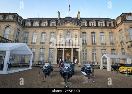 Paris, Frankreich. September 2024. Dieses Foto zeigt den Elysee-Palast während der 41. Ausgabe der Europäischen Tage des Denkmals im Elysee-Palast in Paris am 21. September 2024. Foto: Firas Abdullah/ABACAPRESS. COM Credit: Abaca Press/Alamy Live News Stockfoto