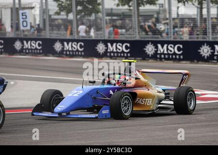 Sinapore, Singapur. September 2024. 22 NOBELS Aurélia (BH), ART Grand Prix, Tatuus F4-T-421, Action während der 5. Runde der F1 Academy 2024 vom 20. Bis 22. September 2024 auf dem Marina Bay Circuit in Singapur, Singapur - Foto Xavi Bonilla/DPPI Credit: DPPI Media/Alamy Live News Stockfoto