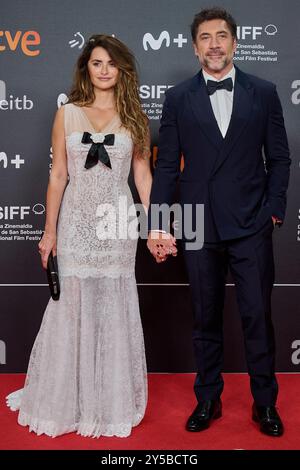 San Sebastian, Spanien. September 2024. Penelope Cruz und Javier Bardem nehmen am 20. September 2024 an der Eröffnung des 72. Internationalen Filmfestivals San Sebastian in San Sebastian Teil. (Foto: COOLMedia/NurPhoto) Credit: NurPhoto SRL/Alamy Live News Stockfoto