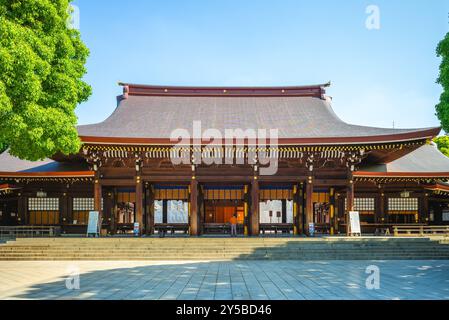 Haupthalle des Meiji-Schreins im Bezirk Shibuya in Tokio, Japan Stockfoto