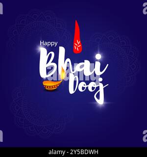 Vektor-Illustration der Vorlage für Happy Bhai Dooj Social Media Feed Stock Vektor