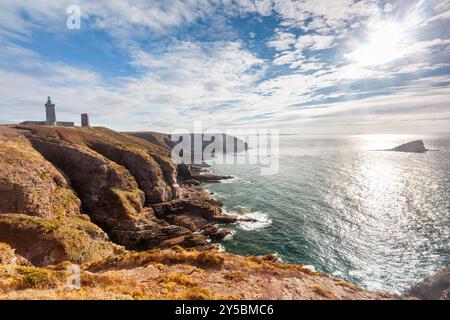 Phare du Cap Fréhel, Cap Fréhel, Plévenon, Côtes-d'Armor, Frankreich Stockfoto