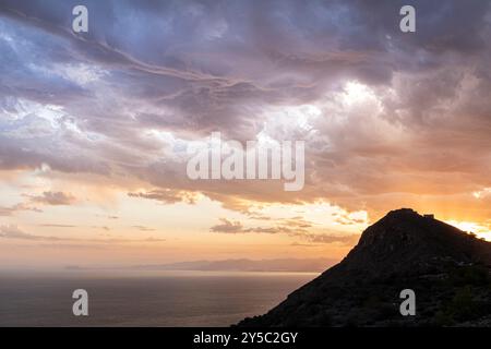 Gebirge von La Muela, Cabo Tiñoso und Roldan, La Azohía, Murcia, Spanien Stockfoto