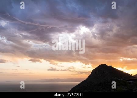 Gebirge von La Muela, Cabo Tiñoso und Roldan, La Azohía, Murcia, Spanien Stockfoto